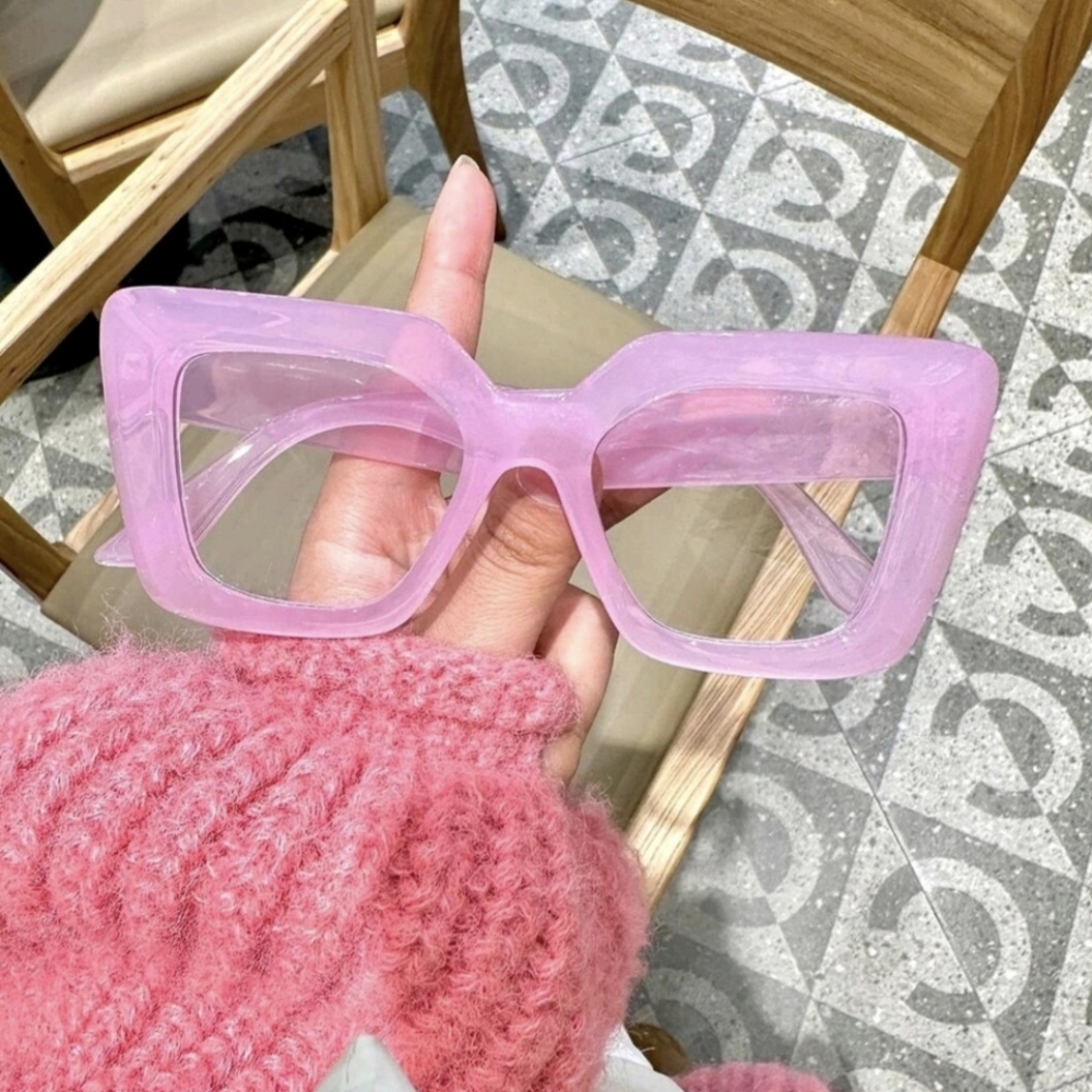 NEW Pink Oversize Fashion Glasses - Picture 9 of 9